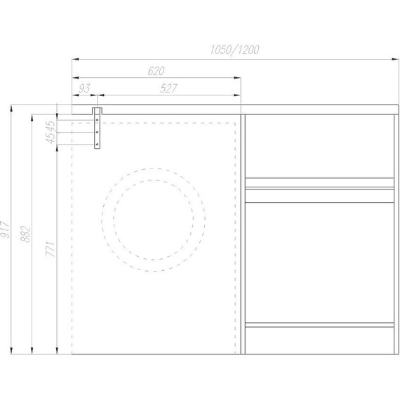 Тумба напольная с раковиной-столешницей Акватон Лондри 105 см 1A2360K1LH010 (раковина справа) - фото, картинка 10 Тумба напольная с раковиной-столешницей Акватон Лондри 105 см 1A2360K1LH010 (раковина справа) - фото 10