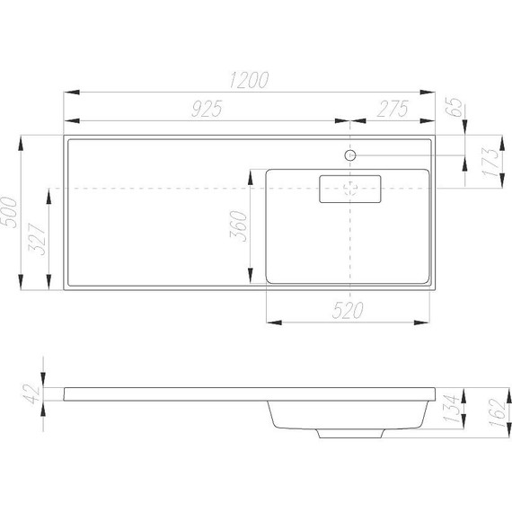 Тумба напольная с раковиной-столешницей Акватон Лондри 120 см 1A2359K0LH010 (раковина справа) - фото 11