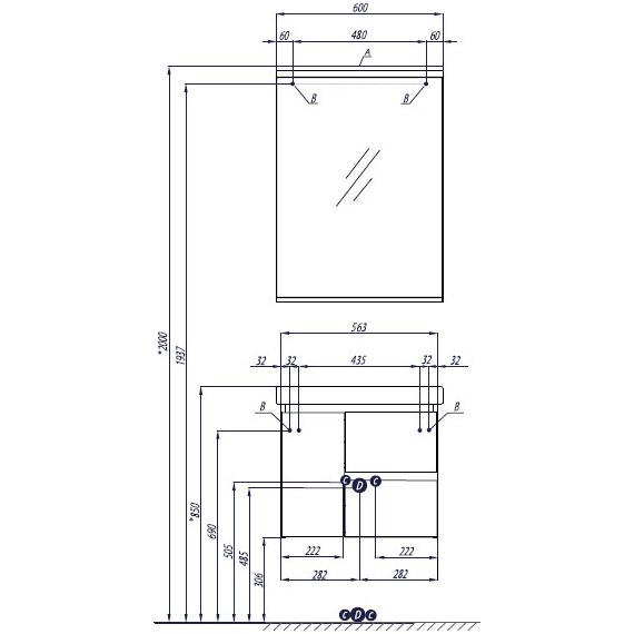 Зеркало Акватон Рене 60 см 1A222302NR010, белый - фото, картинка 3 Зеркало Акватон Рене 60 см 1A222302NR010, белый - фото 3