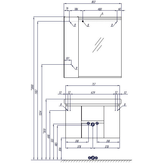 Зеркало-шкаф Акватон Рене 80 см 1A222502NRC80, белый/грецкий орех - фото 5