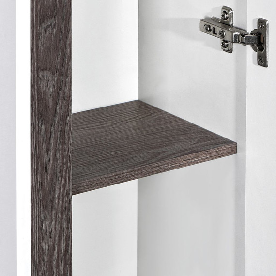 Пенал подвесной Акватон Рене 31 см 1A222003NRC80, белый/грецкий орех - фото 4