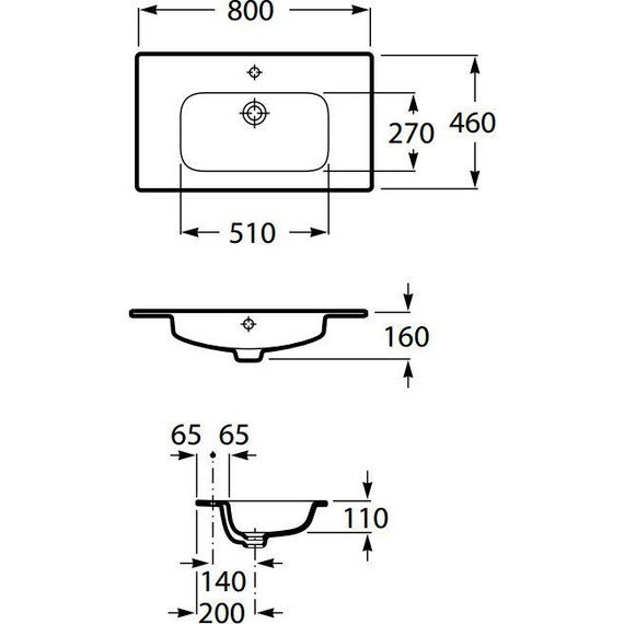 Тумба подвесная с раковиной Акватон Ривьера 80 см 1A2390K1RVX20, белый - фото 8