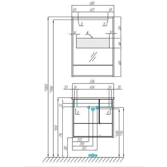 Тумба подвесная с раковиной Акватон Ривьера 60 см 1A2388K1RVX20, белый - фото, картинка 8 Тумба подвесная с раковиной Акватон Ривьера 60 см 1A2388K1RVX20, белый - фото 8