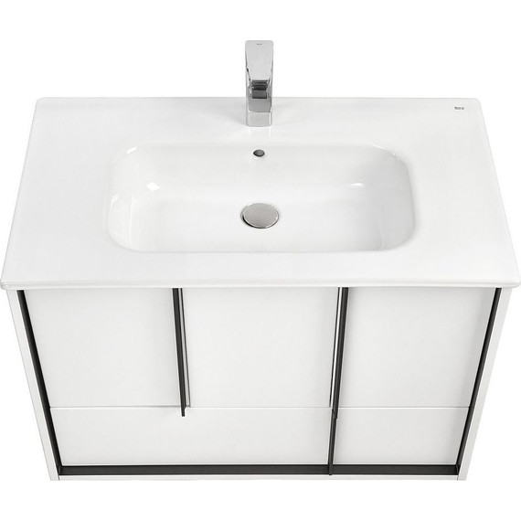 Тумба подвесная с раковиной Акватон Ривьера 80 см 1A2390K1RVX20, белый - фото 5