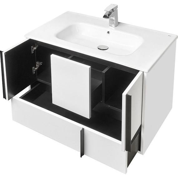 Тумба подвесная с раковиной Акватон Ривьера 80 см 1A2390K1RVX20, белый - фото 4