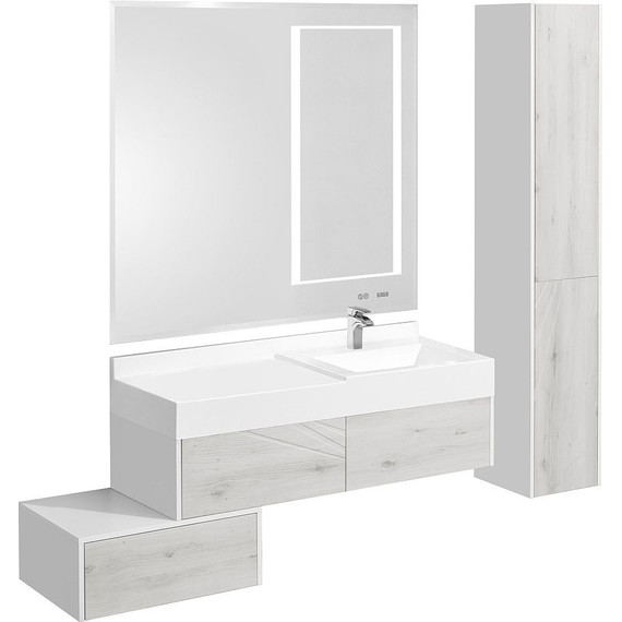 Пенал подвесной Акватон Сакура 33 см 1A219903SKW8R, белый/ольха наварра - фото, картинка 6 Пенал подвесной Акватон Сакура 33 см 1A219903SKW8R, белый/ольха наварра - фото 6