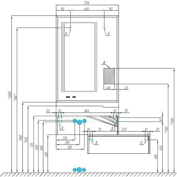 Модуль подвесной Акватон Сакура 60 см 1A220403SKW80, белый/ольха наварра - фото 5