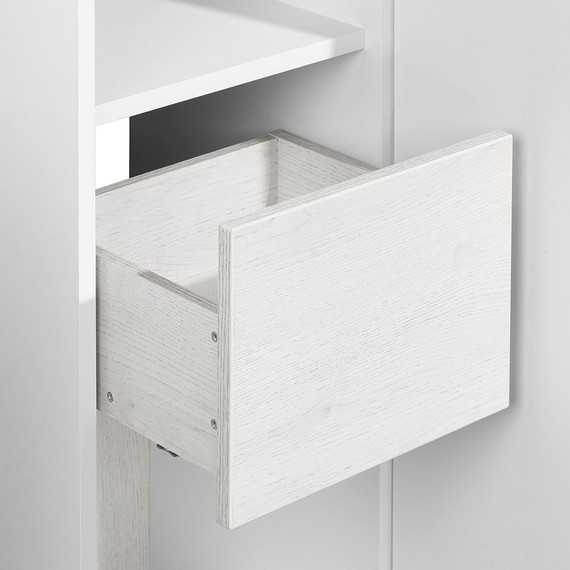 Пенал подвесной Акватон Сакура 33 см 1A219903SKW8R, белый/ольха наварра - фото, картинка 5 Пенал подвесной Акватон Сакура 33 см 1A219903SKW8R, белый/ольха наварра - фото 5