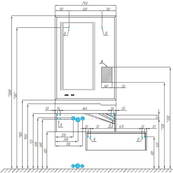 Тумба подвесная с раковиной Акватон Сакура 80 см 1A2364K1SKW80, белый/ольха наварра - фото 6