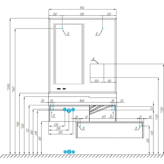 Модуль подвесной Акватон Сакура 80 см 1A236603SKW80, белый/ольха наварра - фото 4