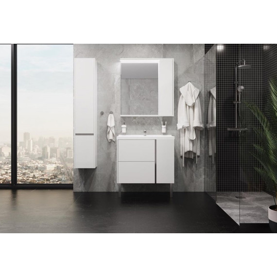 Пенал подвесной Акватон Стоун 30 см 1A228403SX01L, белый - фото, картинка 7 Пенал подвесной Акватон Стоун 30 см 1A228403SX01L, белый - фото 7