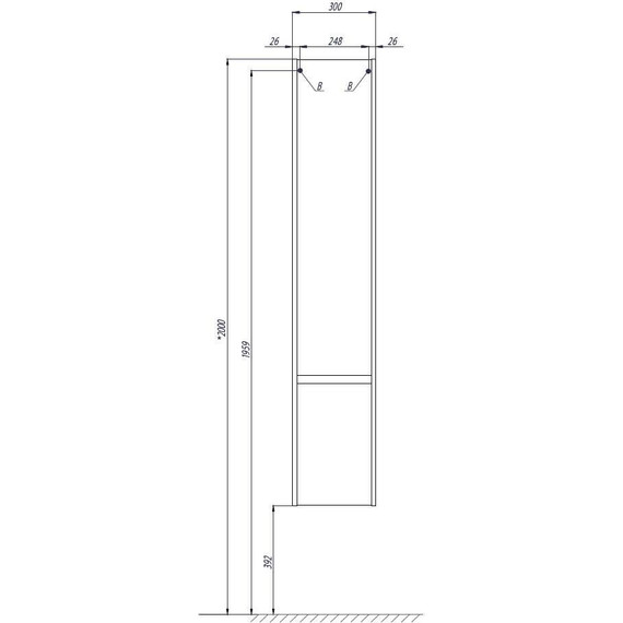 Пенал подвесной Акватон Стоун 30 см 1A228403SX01R, белый - фото 8