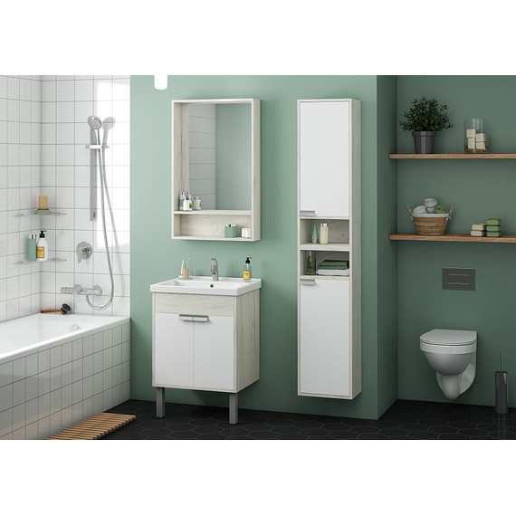 Шкаф подвесной Акватон Флай 35 см 1A237903FAX1R, белый/дуб крафт - фото 9