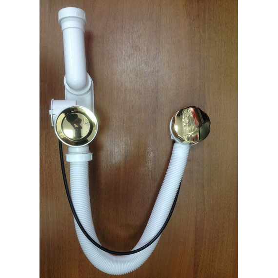 Сифон для ванны AlcaPlast A55 A55GOLD металл - фото 2