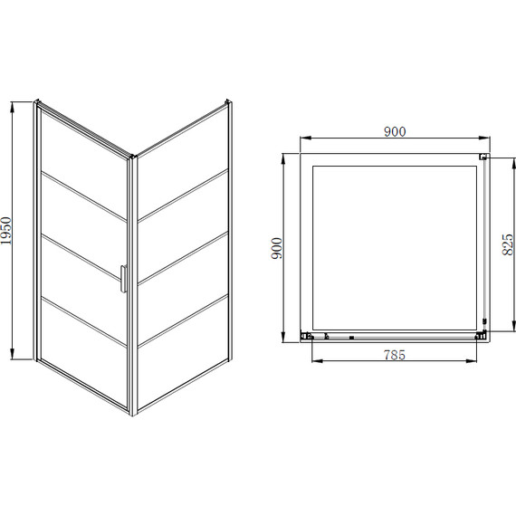 Душевое ограждение Azario Richmond 90х90 см AZNAG1221900, черный/прозрачное - фото, картинка 4 Душевое ограждение Azario Richmond 90х90 см AZNAG1221900, черный/прозрачное - фото 4