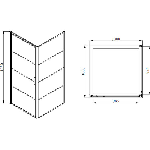 Душевое ограждение Azario Richmond 100х100 см AZNAG12211000, черный/прозрачное - фото 4