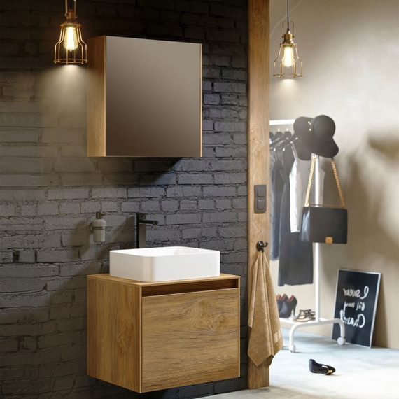 Тумба подвесная со столешницей Aqwella 5 Stars Mobi 60 см MOB0106DB/MOB0706DB, дуб балтийский - фото, картинка 7 Тумба подвесная со столешницей Aqwella 5 Stars Mobi 60 см MOB0106DB/MOB0706DB, дуб балтийский - фото 7