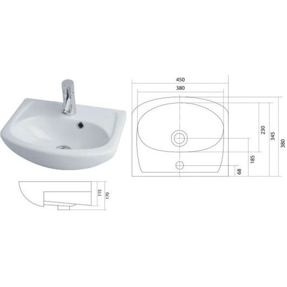 Тумба напольная с раковиной Акватон КОЛИБРИ 45 см L 1A0652K1KO01L, белый - фото 7