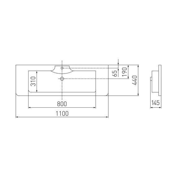 Тумба подвесная с раковиной Акватон Валенсия 110 см 1A1237K0VAG30, белый жемчуг - фото 7