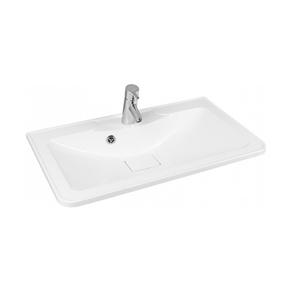 Тумба подвесная с раковиной Акватон Валенсия 75 см 1A1236K0VAG30, белый жемчуг - фото 6