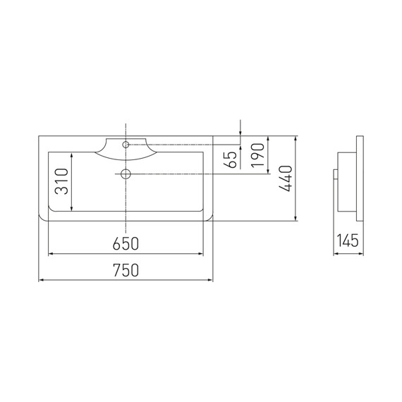 Тумба подвесная с раковиной Акватон Валенсия 75 см 1A1236K0VAG30, белый жемчуг - фото 7