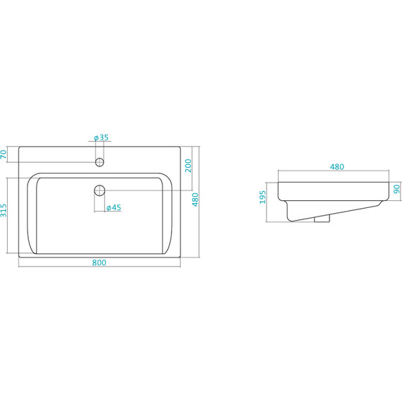 Тумба подвесная с раковиной Акватон Америна 80 см 1A1377K1AM010, белый - фото, картинка 7 Тумба подвесная с раковиной Акватон Америна 80 см 1A1377K1AM010, белый - фото 7