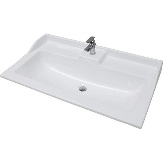 Тумба подвесная с раковиной Акватон Леон 80 см 1A1863K0LBPS0, дуб белый - фото 5