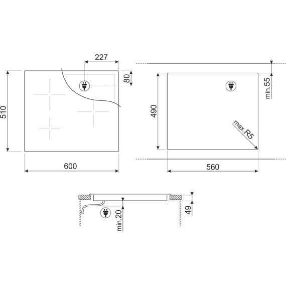 Индукционная варочная панель Smeg SI2M7643DW - фото 3