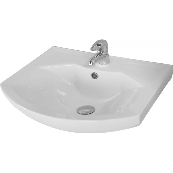 Тумба подвесная с раковиной Акватон Ария 65 см 1A1340K0AA430, коричневый - фото 5