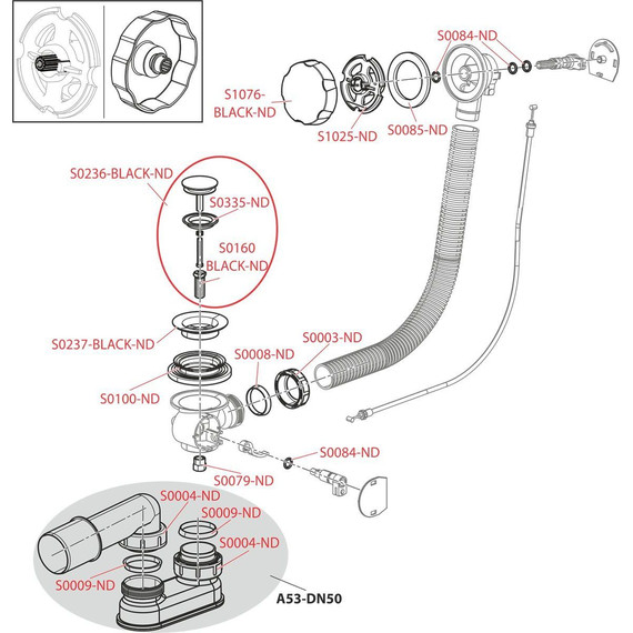 Сифон для ванны AlcaPlast A55BLACK, металл, черный - фото, картинка 3 Сифон для ванны AlcaPlast A55BLACK, металл, черный - фото 3