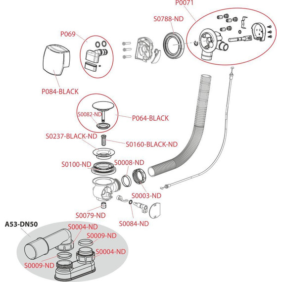 Сифон для ванны AlcaPlast A564BLACK-80, металл, черный - фото, картинка 3 Сифон для ванны AlcaPlast A564BLACK-80, металл, черный - фото 3