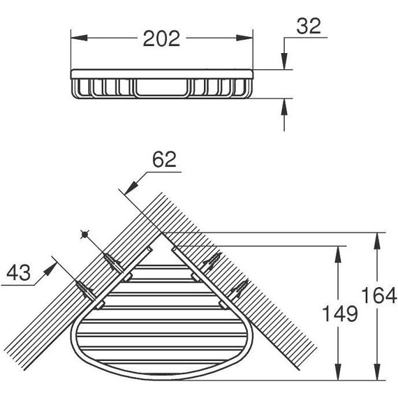 Полочка Grohe BauCosmopolitan 40664001 20 см - фото 2