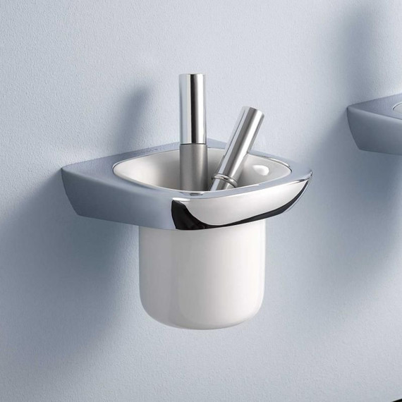 Стакан для зубных щеток Kludi Ambienta 5397505, цвет хром/белый - фото 2
