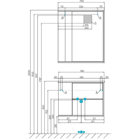 Зеркало-шкаф Акватон Бостон 75 см 1A240302BN010, белый/дуб эврика - фото 4