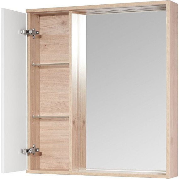 Зеркало-шкаф Акватон Бостон 75 см 1A240302BN010, белый/дуб эврика - фото 2