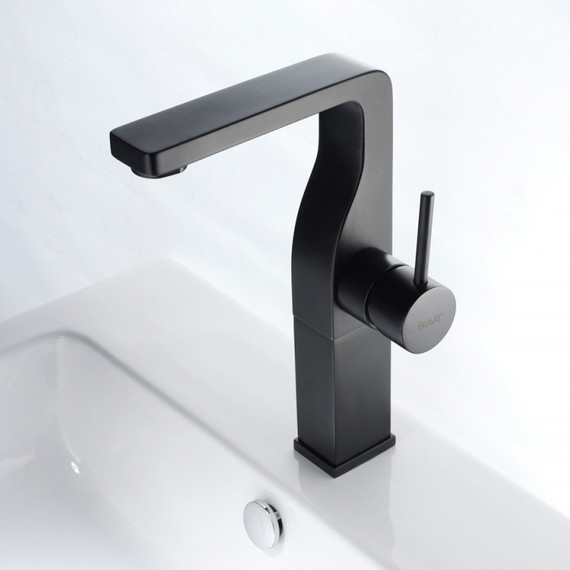 Смеситель для раковины высокий Bravat Arc F16061K-A2-ENG, черный, Цвет производителя: чёрный - фото 4