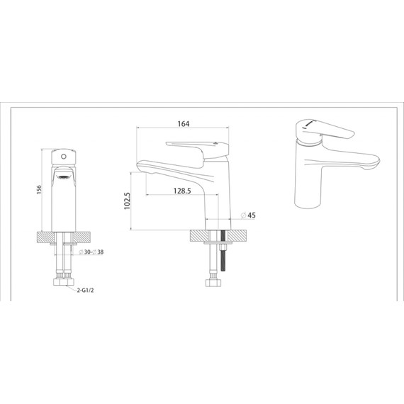 Смеситель для раковины Bravat Arden F1351385CP-RUS - фото, картинка 5 Смеситель для раковины Bravat Arden F1351385CP-RUS - фото 5