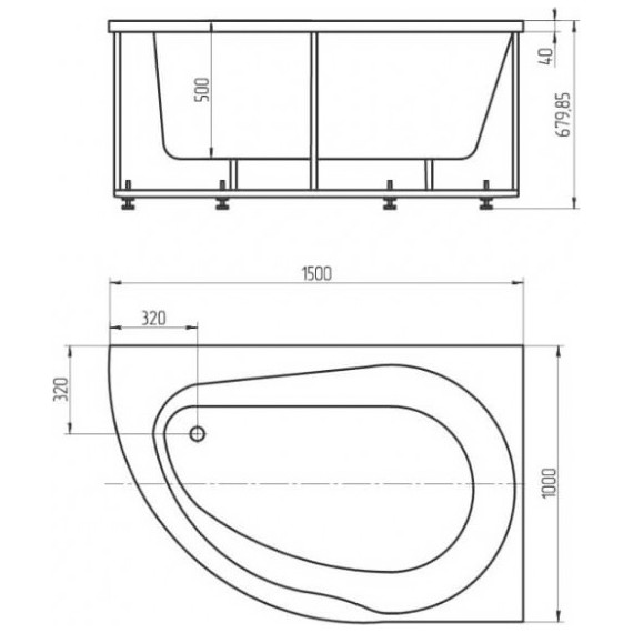 Ванна гидромассажная Aquatek Вирго 150x100 см L - фото 4