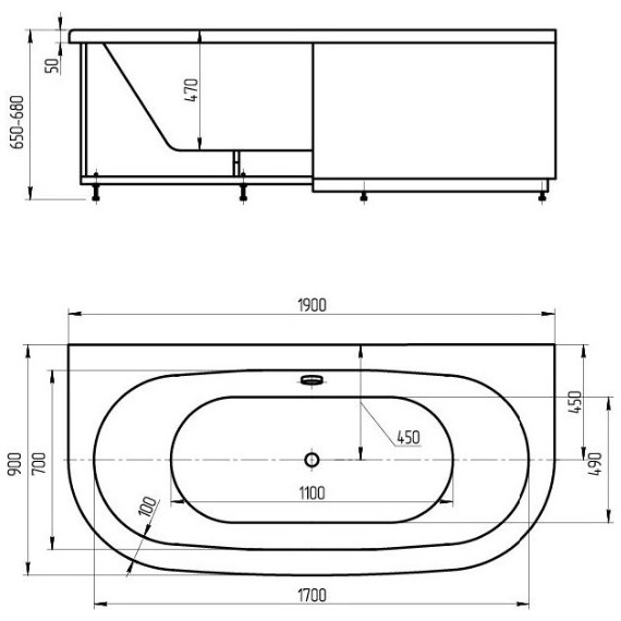 Ванна гидромассажная Aquatek Морфей 190x90 см - фото 6