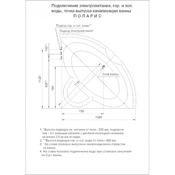 Ванна гидромассажная Aquatek Поларис 138x138 см - фото 6