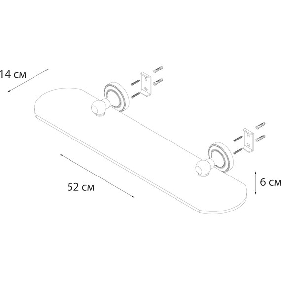 Стеклянная полка Fixsen Style FX-41103 52 см - фото 3