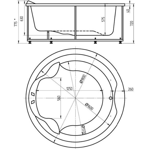 Ванна гидромассажная Aquatek Аура 180x180 см - фото 5