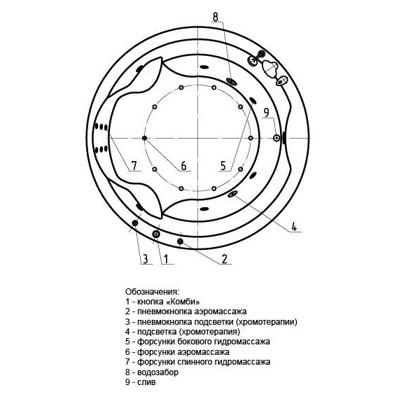 Ванна гидромассажная Aquatek Аура 180x180 см - фото 6
