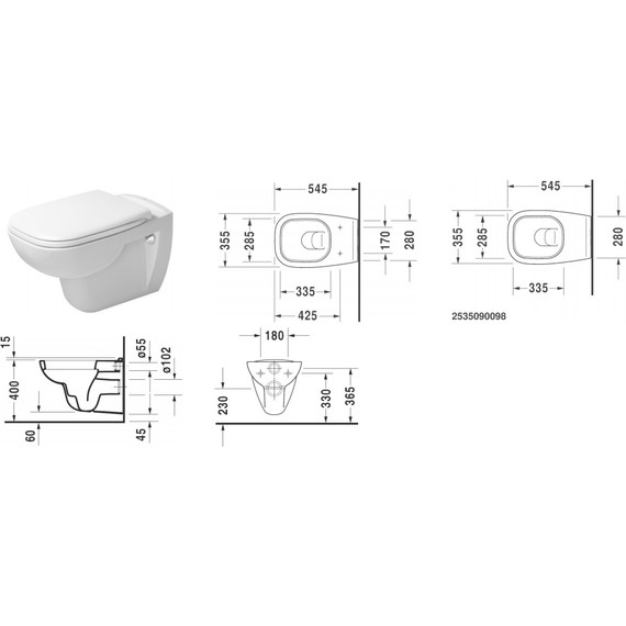 Унитаз подвесной Duravit D-Code 25350900002 - фото 6