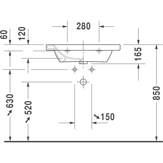 Раковина Duravit Durastyle 65 см 2320650000 - фото, картинка 5 Раковина Duravit Durastyle 65 см 2320650000 - фото 5