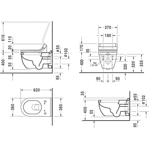 Унитаз подвесной Duravit Starck 3 2226590000 - фото 7