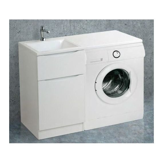 Тумба напольная с раковиной-столешницей BelBagno LAVANDERIA-580/1200-2C-PIA-BL 120 см L, Bianco Opaco - фото 