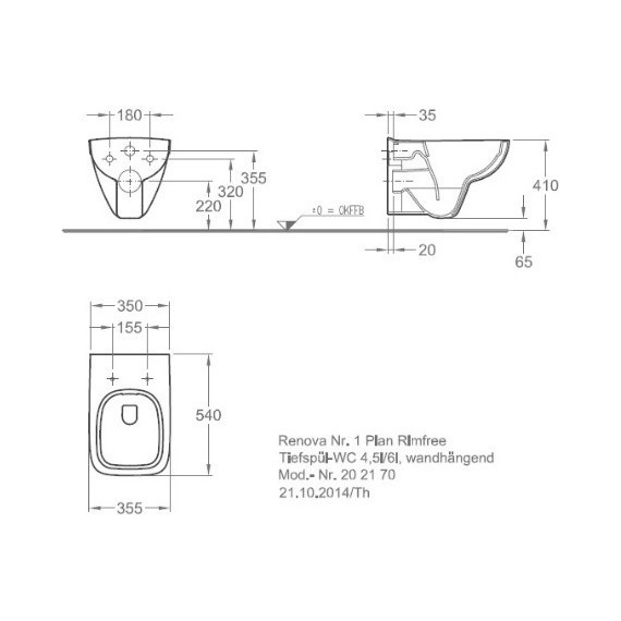 Унитаз подвесной Geberit (Keramag) Renova Plan Rimfree 202170000 - фото 8