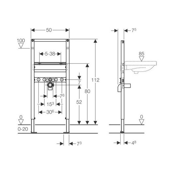 Инсталляция для раковины Geberit Duofix 111.490.00.1 - фото 2
