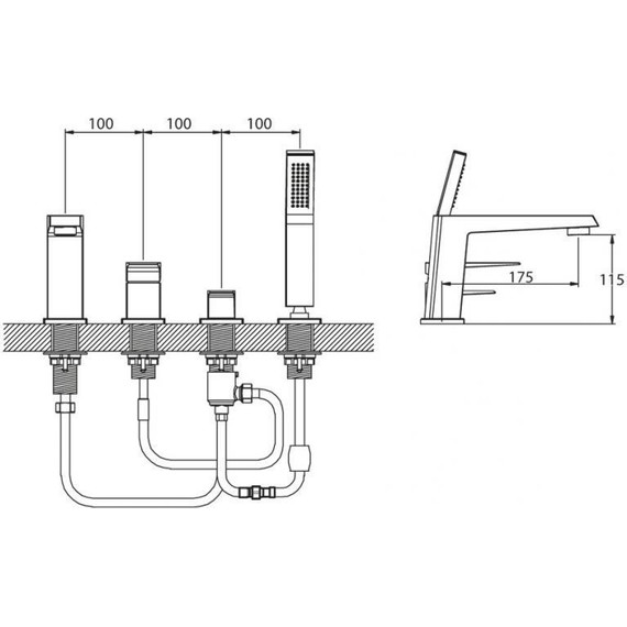 Смеситель для ванны BelBagno Arlie ARL-VIM4-CRM - фото 2